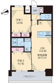 ルカナル門前仲町(2LDK/3階)の間取り写真