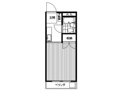 サンアベニュー滝山(ワンルーム/3階)の間取り写真