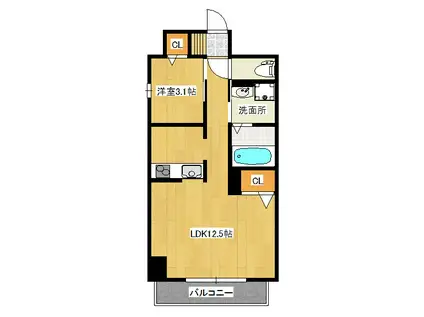 エイホームビル(1LDK/7階)の間取り写真