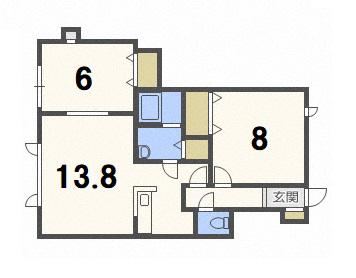 地下鉄東西線 ひばりが丘駅(北海道) 徒歩4分 3階建 築18年(2LDK/3階)の間取り写真