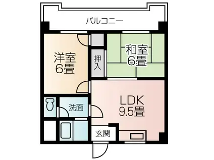 レジデンス市坪(2LDK/7階)の間取り写真