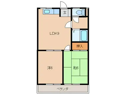 サンシティ金池(2LDK/3階)の間取り写真