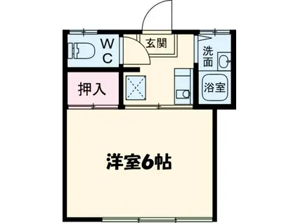 渡辺荘(1K/2階)の間取り写真