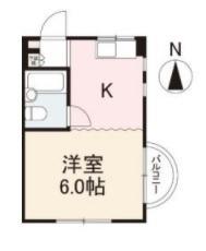番町田村館(ワンルーム/2階)の間取り写真