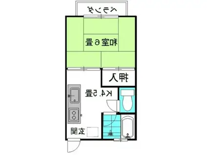 ジュエルボックス・オーサワ(1K/1階)の間取り写真