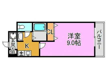 MSプラザ高井田(1K/6階)の間取り写真
