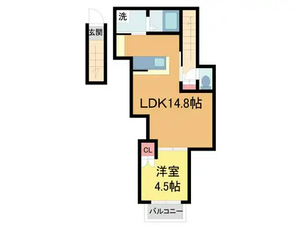 中山荘園LOHAUS(1LDK/2階)の間取り写真