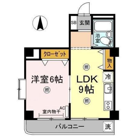 レジデンス板野 (1LDK/2階)の間取り写真