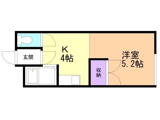 コーポ室本(1K/1階)の間取り写真
