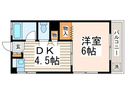 江古田パークサイドハイム(1DK/1階)の間取り写真