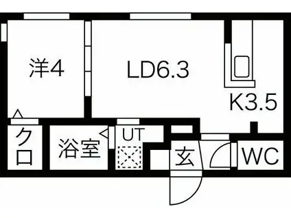 TERRACE KASUMI 南10西1MS(1LDK/5階)の間取り写真