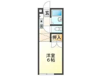 ルーラル(ワンルーム/2階)の間取り写真