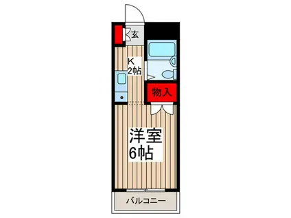 HOSOI-93(1K/3階)の間取り写真
