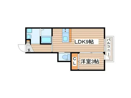 ANYRE高砂駅東II(1LDK/3階)の間取り写真
