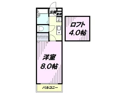 コア・フォーレストアネックスI(1K/2階)の間取り写真