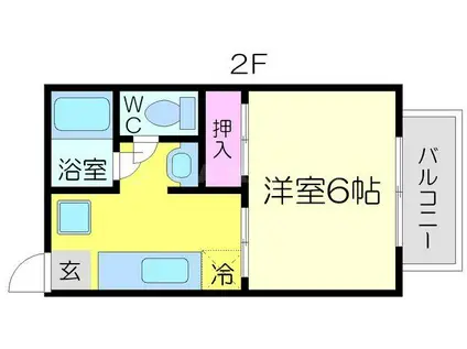 ハイツフローラム(1K/2階)の間取り写真