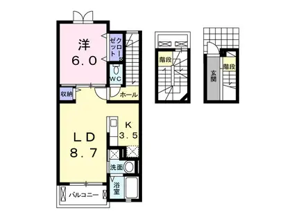 イノーバ(1LDK/3階)の間取り写真