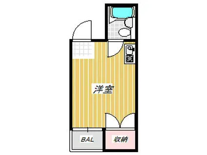 アパートメント大阪谷町(ワンルーム/1階)の間取り写真