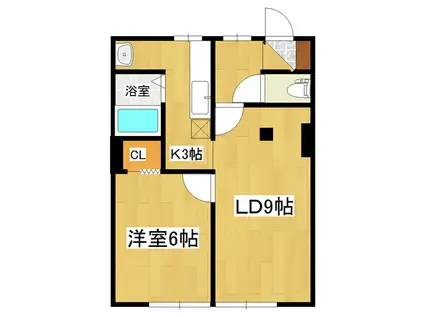 美幸マンション(1LDK/1階)の間取り写真