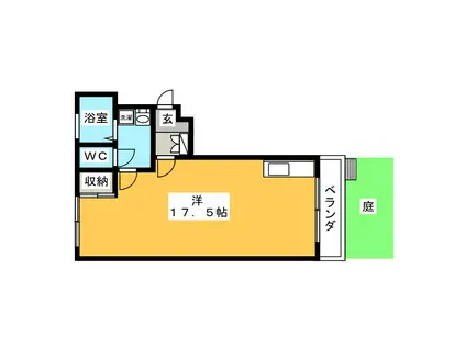 稲毛コーポ(ワンルーム/3階)の間取り写真