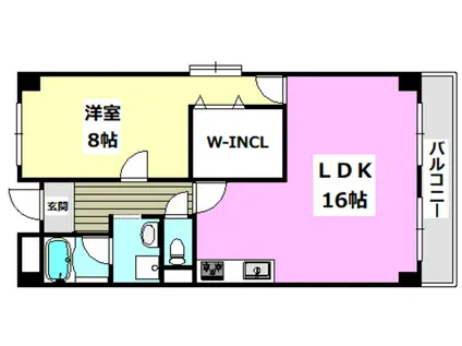 ファミール古川(1LDK/3階)の間取り写真