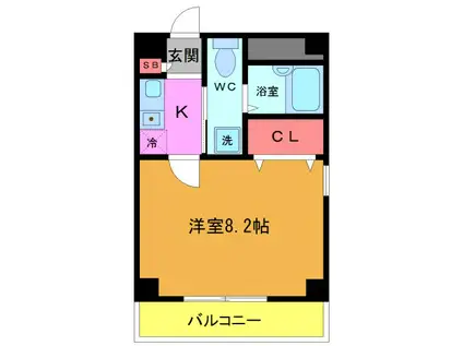 コンパートメント新浦安(1K/4階)の間取り写真