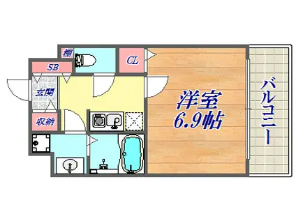 KAISEI神戸海岸通(1K/2階)の間取り写真