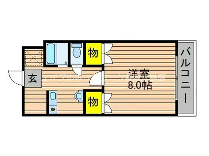 アーデン平野(1K/3階)の間取り写真