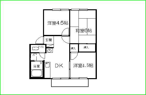 永瀬AP(3DK/2階)の間取り写真