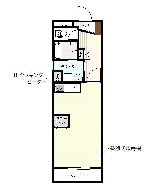 ホヤージュ(ワンルーム/2階)の間取り写真
