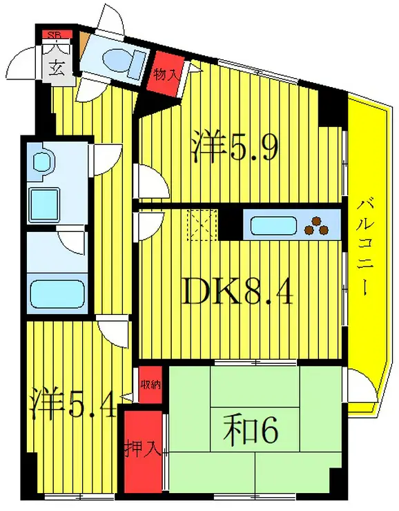 ルート南常盤台 2階階 間取り