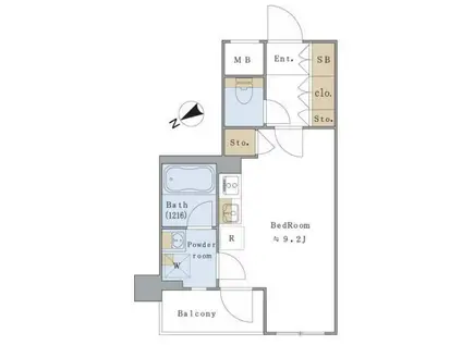 ブリリアイスト文京茗荷谷(ワンルーム/2階)の間取り写真