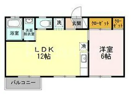 メゾンクレール(1LDK/1階)の間取り写真