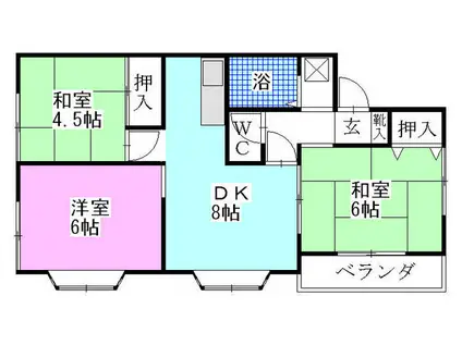 コーポヤナギボリ(3DK/2階)の間取り写真