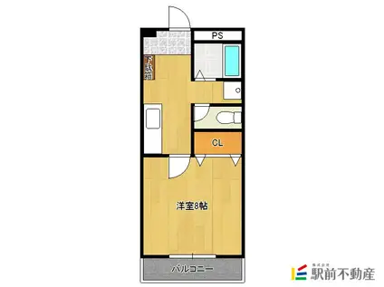 オプティーム日ノ隈(1K/3階)の間取り写真