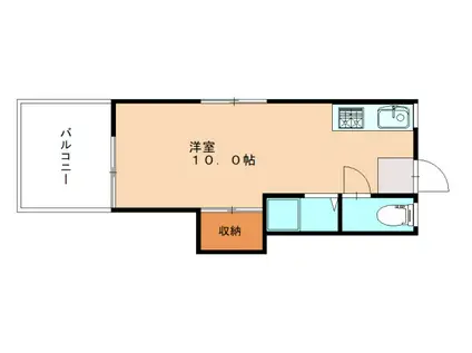 シティベール竹末(ワンルーム/1階)の間取り写真