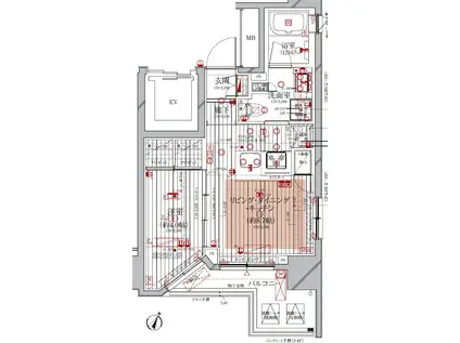 シティインデックス千代田神保町(1LDK/5階)の間取り写真