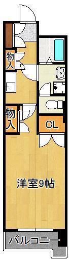 シャルマンステューディオI(1K/4階)の間取り写真