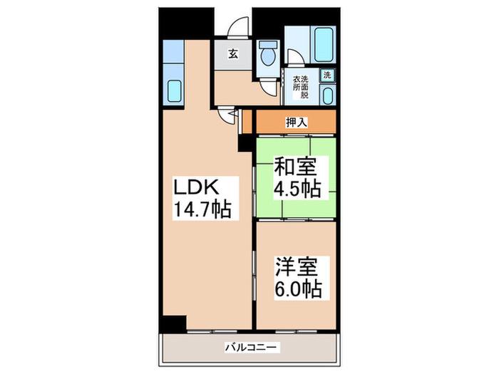 エルソレーユ(2LDK/2階)の間取り写真