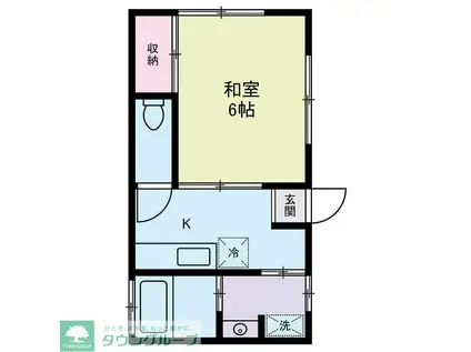 Kハイツ(1K/1階)の間取り写真