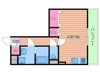 めぞんぷれみーる(ワンルーム/1階)の間取り写真