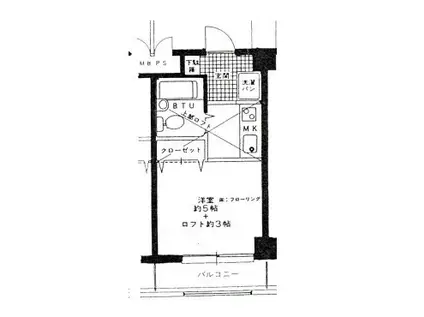 メゾン春III番館(ワンルーム/4階)の間取り写真