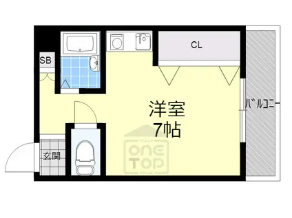 アンフィニィ橋の内1(ワンルーム/2階)の間取り写真