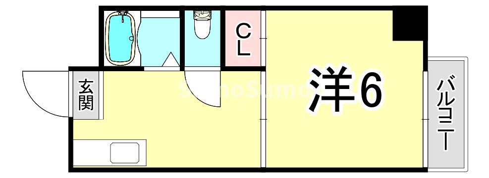 リアライズ甲南山手(1DK/3階)の間取り写真