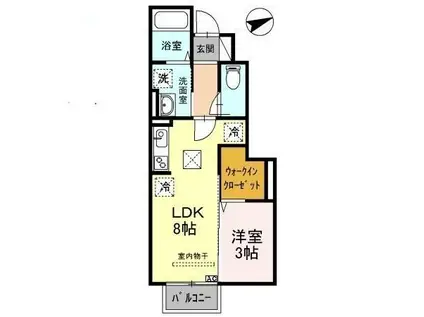 クリエメゾン(1LDK/1階)の間取り写真