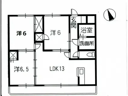 グランドールAKI(3LDK/2階)の間取り写真