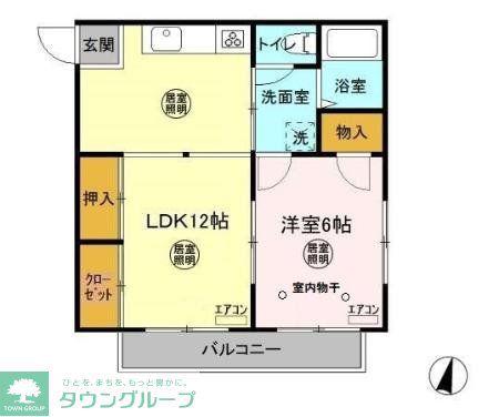KSコータス(1LDK/2階)の間取り写真