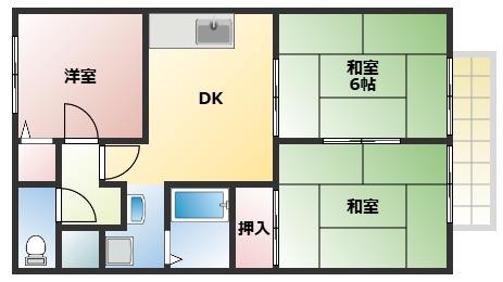 ハイツナカノ(3DK/2階)の間取り写真