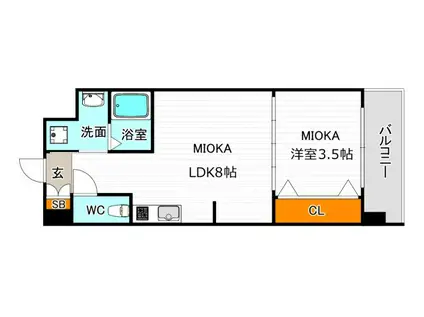 FDS NOVA(1LDK/5階)の間取り写真