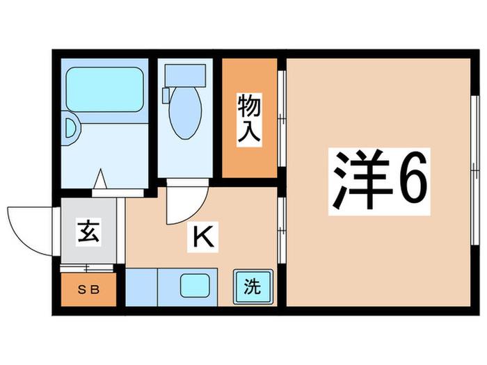 ロジュマン久米川(1K/1階)の間取り写真